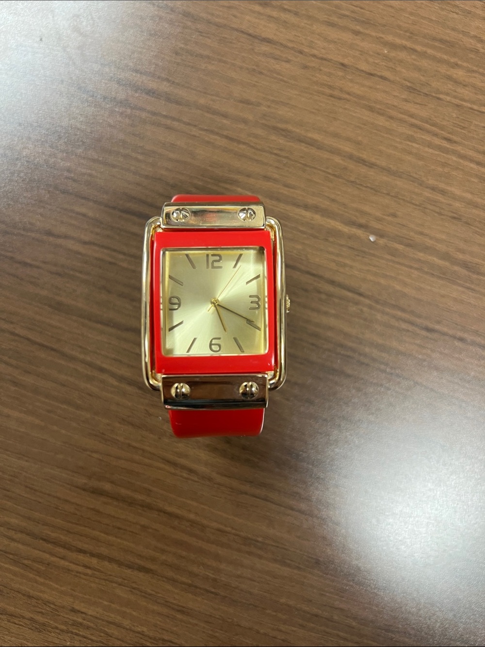 Red Gold-Tone Women's Square Watch